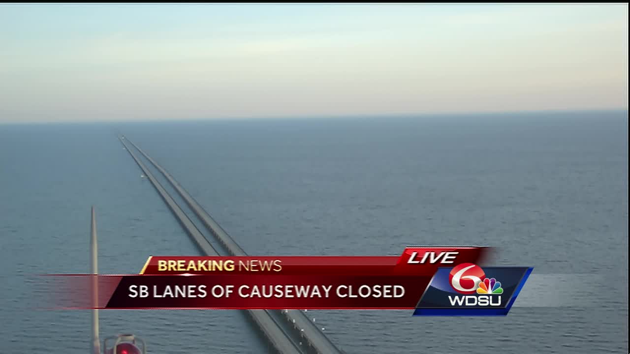 South lanes of Causeway closed after vehicle plunges off bridge