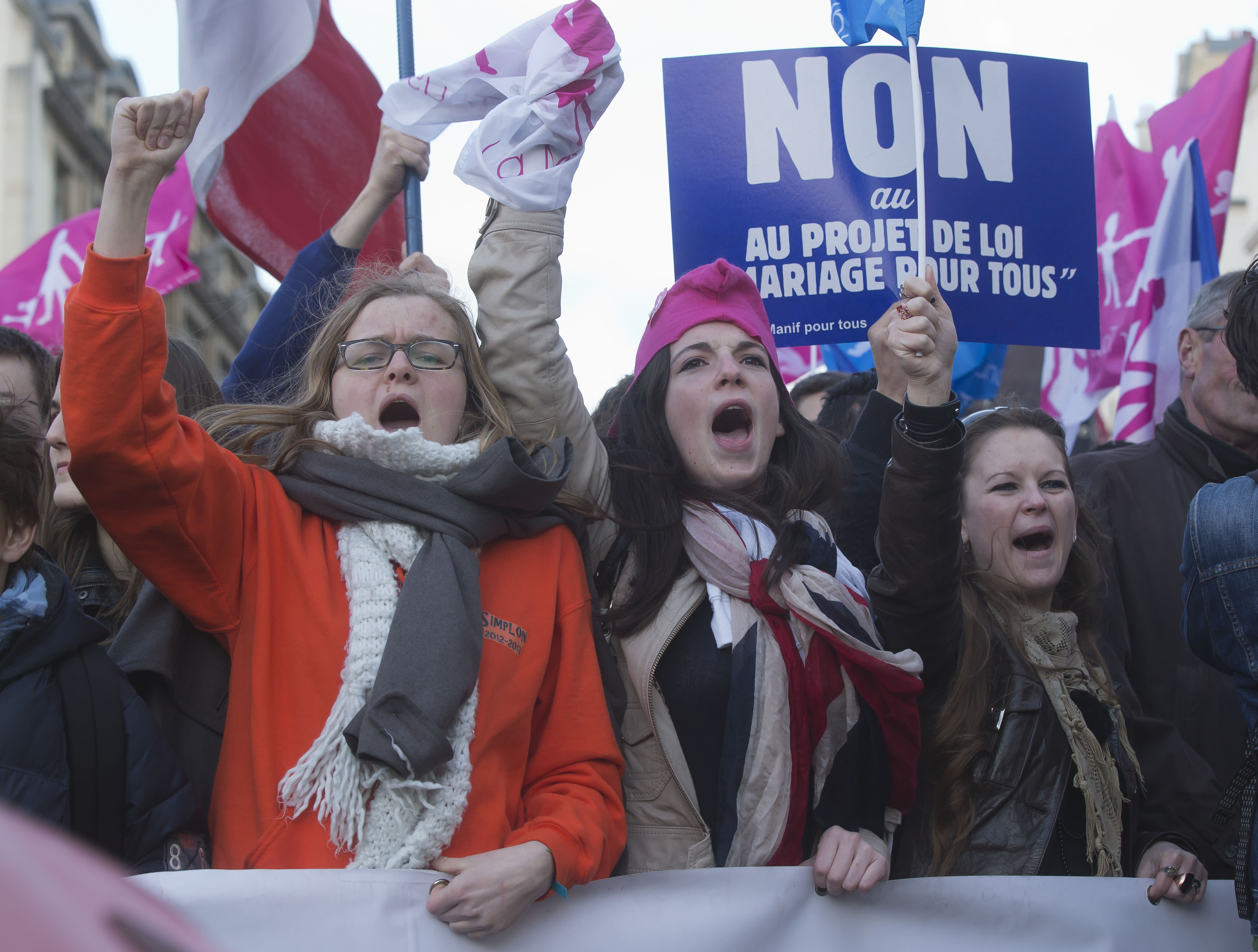 Gay Marriage Opponents Demonstrate In Paris