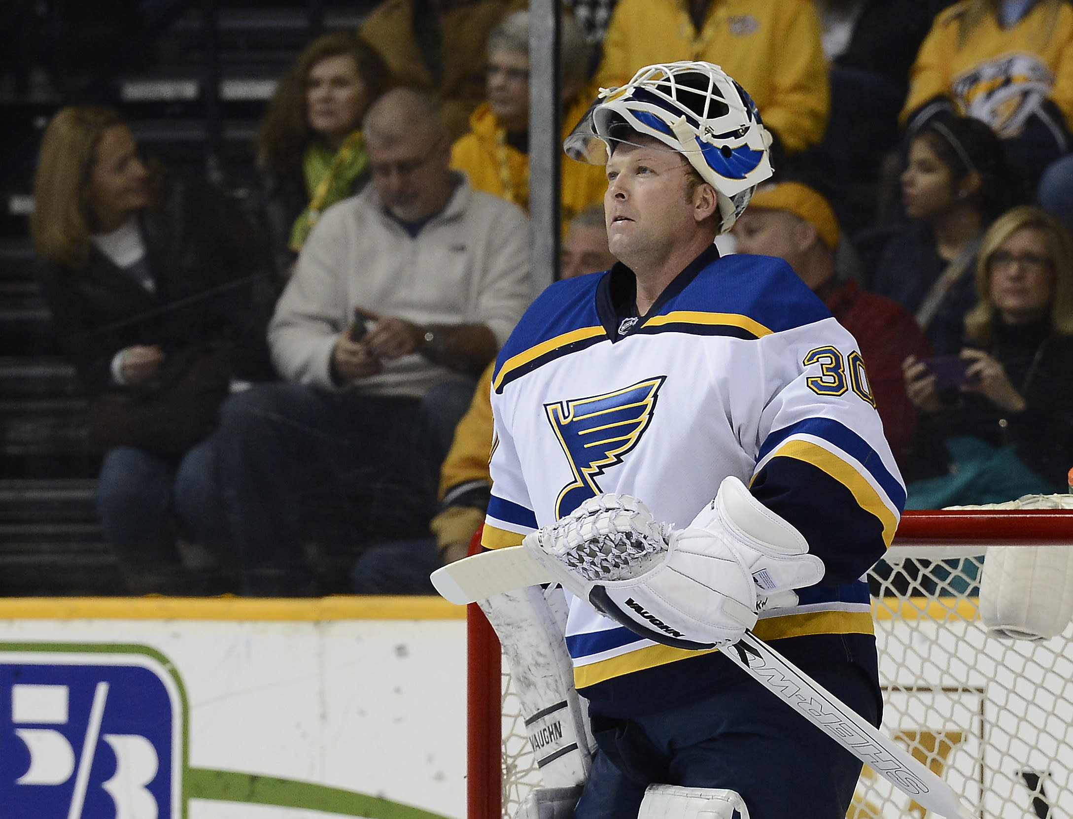 Blues' Brodeur needles New Jersey in 