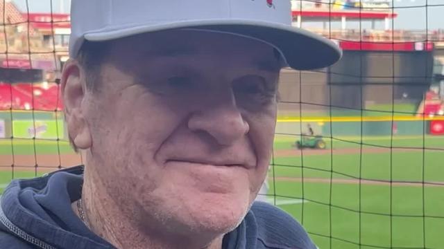 Aaron Judge, Pete Rose chat before Yankees-Reds matchup