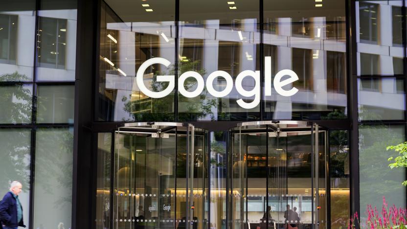 London, UK - June 07: A person approaching the main entrance of the Google headquarters in London King's Cross at day