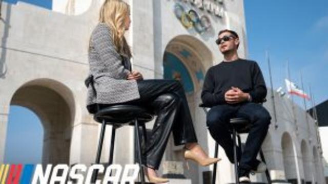 Larson gets a glimpse of the L.A. Coliseum for the first time