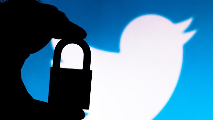 BRAZIL - 2020/07/11: In this photo illustration a padlock appears next to the Twitter logo. Online data protection/breach concept. Internet privacy issues. (Photo Illustration by Rafael Henrique/SOPA Images/LightRocket via Getty Images)