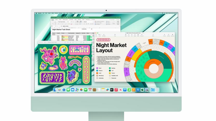 Apple's M3 iMac, displaying productivity apps.