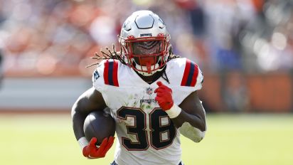 Associated Press - New England Patriots running back Rhamondre Stevenson (38) breaks away on his way to a touchdown run of over 30 yards against the Cleveland Browns during the first half of an NFL football game, Sunday, Oct. 16, 2022, in Cleveland. (AP Photo/Ron Schwane)