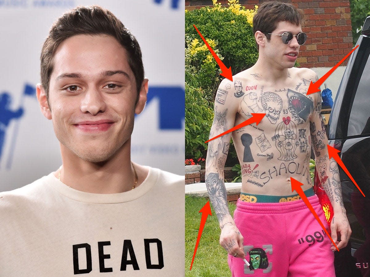 Pete Davidson is reportedly removing all 70+ of his tattoos. Here's a