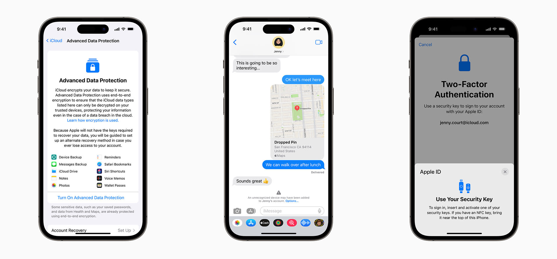 Apple Advanced Data Protection, iMessage Contact Key Verification and Security Key support