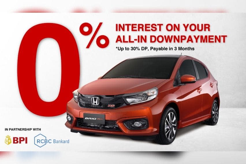 Honda Brio Now Available At Zero Interest Installment And Via Credit Card Payment