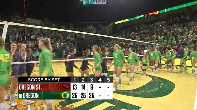 No. 10 Oregon sweeps Oregon State for 13th straight win in regular-season finale