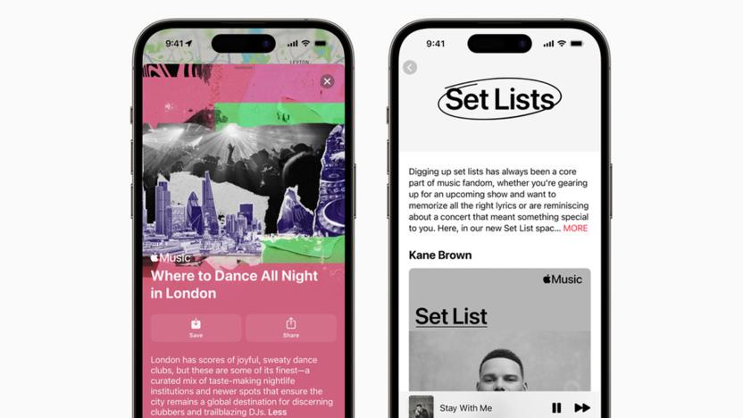 Apple Maps music venues and Apple Music Set Lists