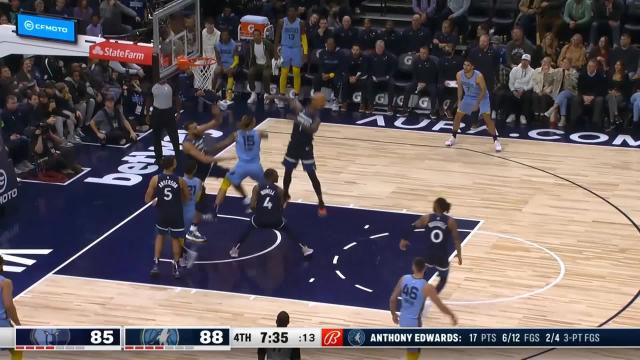 Anthony Edwards with a dunk vs the Memphis Grizzlies