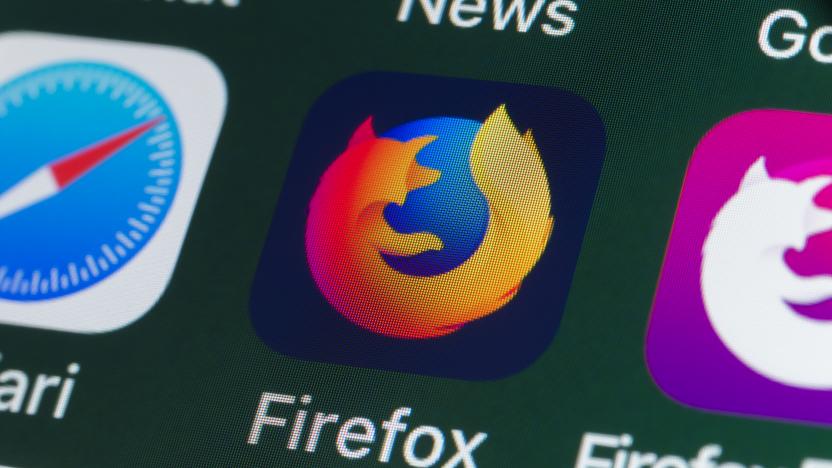 London, UK - July 31, 2018: The buttons of the internet browser app Firefox, surrounded by Safari, Firefox Focus, News and other apps on the screen of an iPhone.