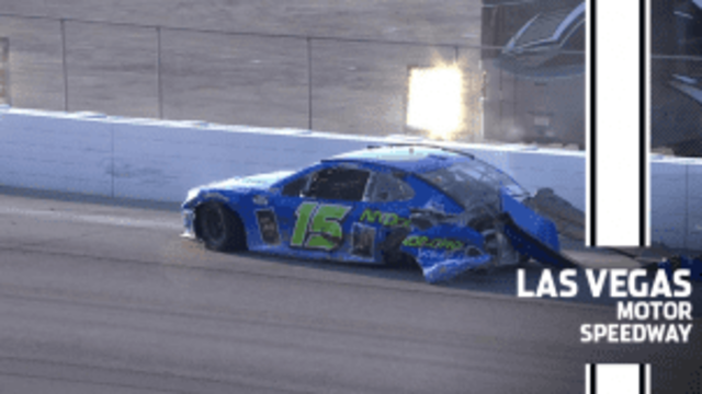 Joey Gase loses a tire, makes hard contact with wall at Las Vegas