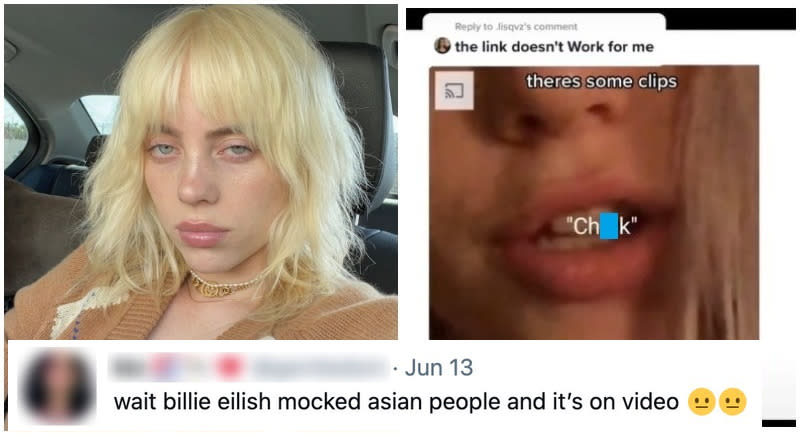 Billie Eilish Slammed for Allegedly Saying â€˜Ch*nk,â€™ Mocking Black and Asian Accents - Yahoo News