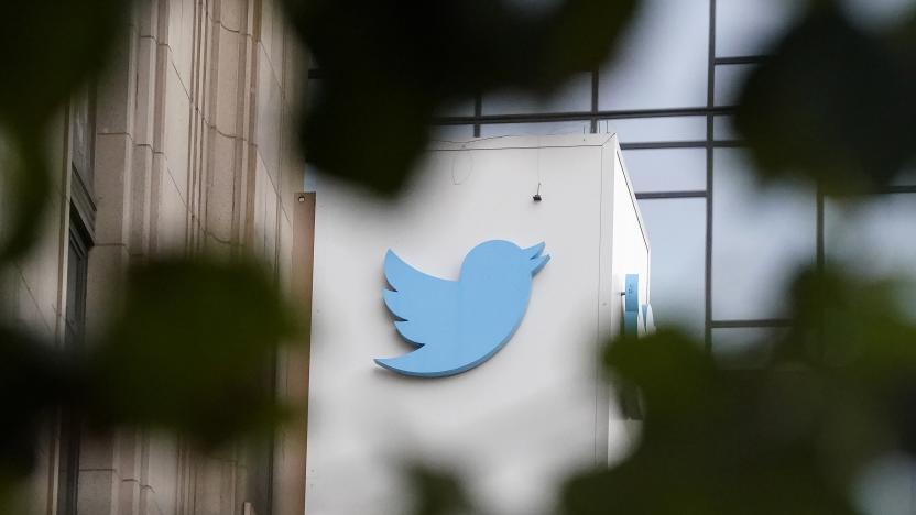 FILE - A sign at Twitter headquarters is shown in San Francisco, Dec. 8, 2022. San Francisco officials are investigating Twitter after six former employees allege that owner Elon Musk's leadership team broke laws in turning the company's headquarters into a “Twitter Hotel” for workers being pushed to stay up late to transform the social media platform. (AP Photo/Jeff Chiu, File)