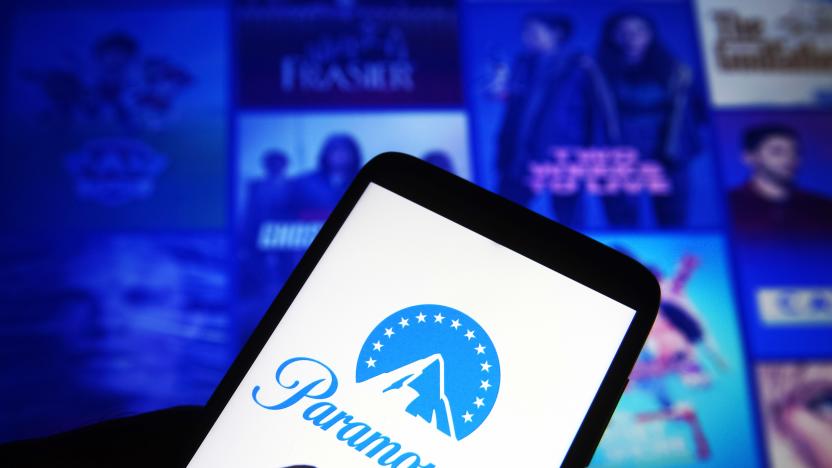 UKRAINE - 2021/06/29: In this photo illustration, Paramount+ (Paramount Plus) logo is seen on a smartphone against its website in the background. (Photo Illustration by Pavlo Gonchar/SOPA Images/LightRocket via Getty Images)