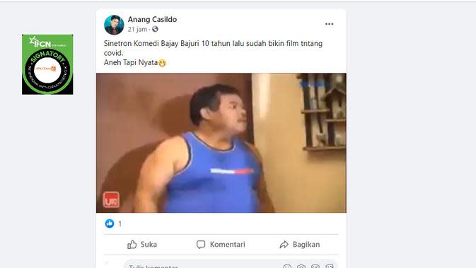 Cek Fakta Tidak  Benar Penyakit dalam Video Sitkom Bajaj 