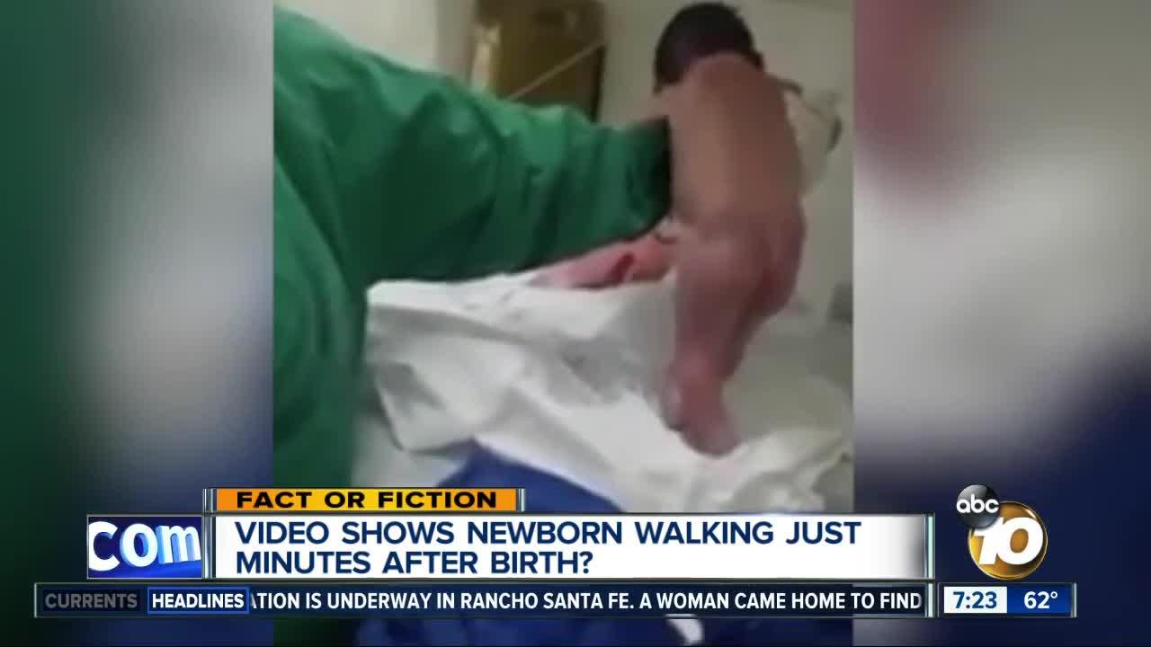 Newborn baby walking sales after birth