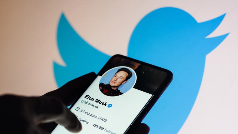 BRAZIL - 2022/11/24: In this photo illustration, the Elon Musk Twitter account seen displayed on a smartphone and Twitter logo in the background. (Photo Illustration by Rafael Henrique/SOPA Images/LightRocket via Getty Images)