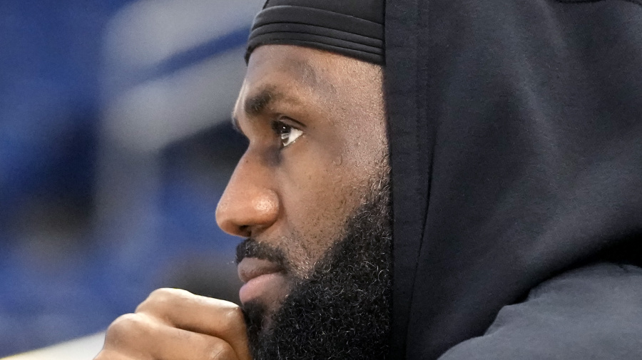Associated Press - Los Angeles Lakers' LeBron James watches his son Bronny James during the 2024 NBA Draft Combine 5-on-5 basketball game between TeamSt. Andrews and Team Love in Chicago, Wednesday, May 15, 2024. (AP Photo/Nam Y. Huh)