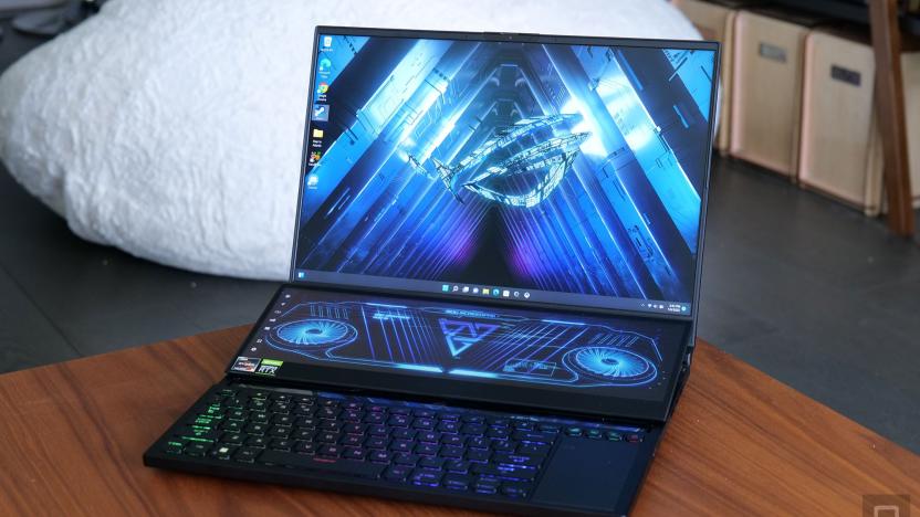 Sporting ASUS' second-gen ScreenPad Plus, the ROG Zephyrus Duo 16 features an innovative design with a main 16-inch display and a 14-inch secondary panel. 