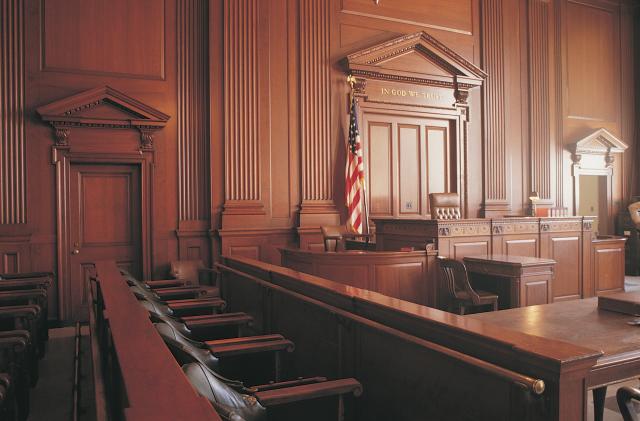 Interior of courtroom