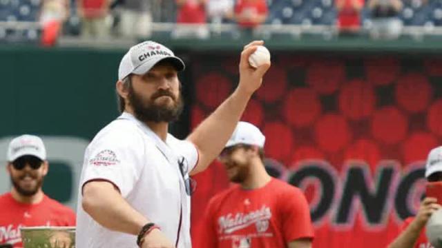 Alex Ovechkin gets two attempts at first pitch at Nationals game