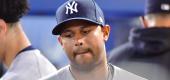 Yankees outfielder Aaron Hicks. (Julio Aguilar/Getty Images)