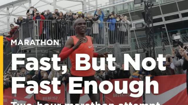 Two-hour marathon attempt falls 24 seconds short, still fastest marathon ever