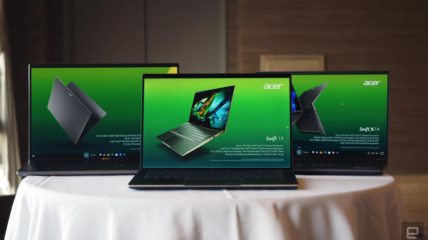 Image of the Acer Swift 14, Swift X and Swift Go 16. 