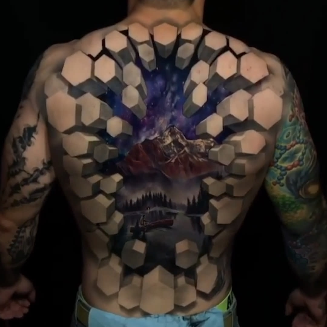 3d tattoos for men on back