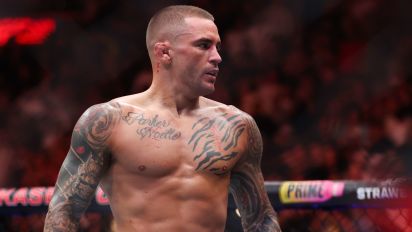 Getty Images - MIAMI, FLORIDA - MARCH 09: Dustin Poirier reacts after defeating Benoit Saint Denis of France in their lightweight bout at UFC 299 at Kaseya Center on March 09, 2024 in Miami, Florida. (Photo by Megan Briggs/Getty Images)