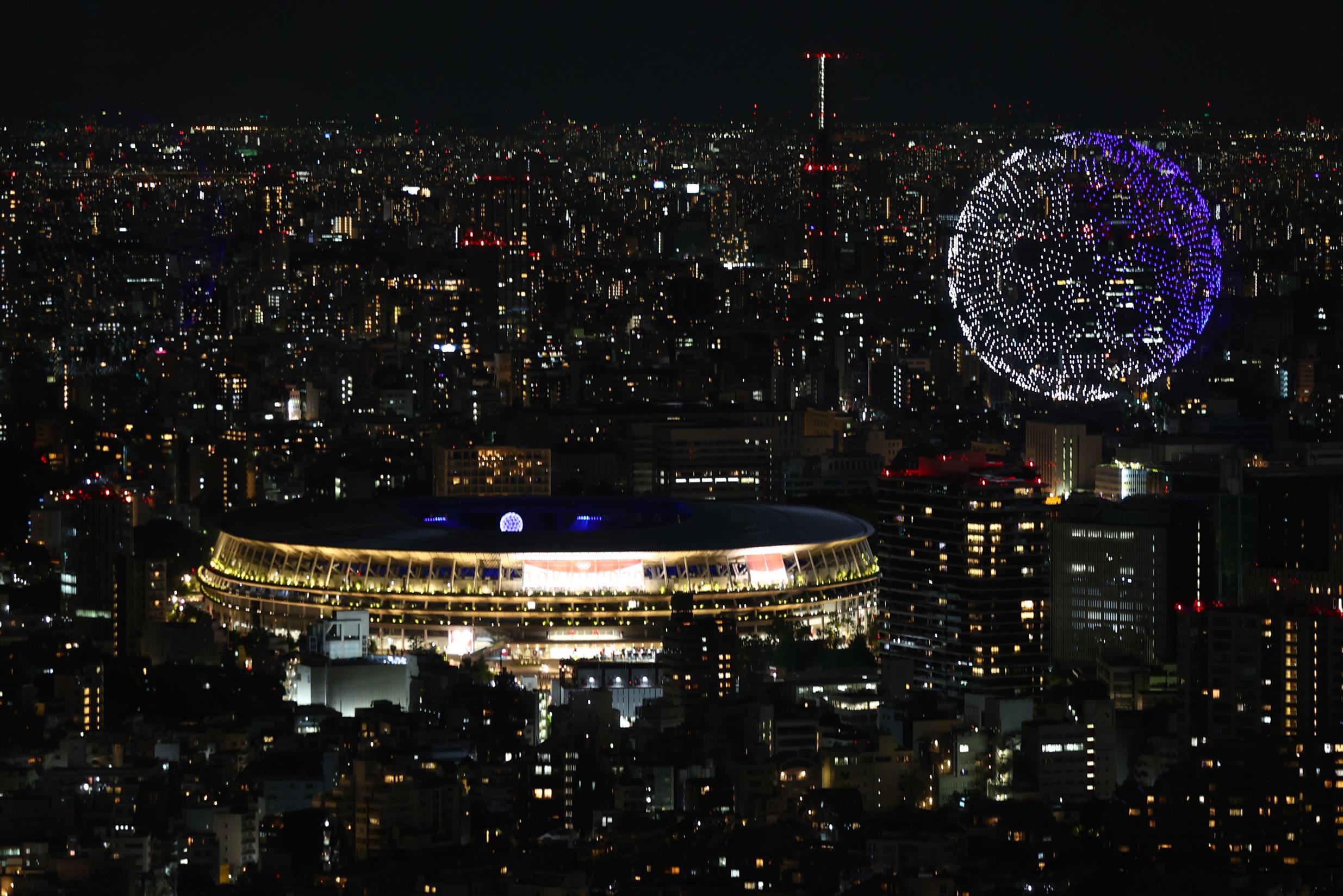 Tokyo Olympics opening ceremony included a light display with 1,800