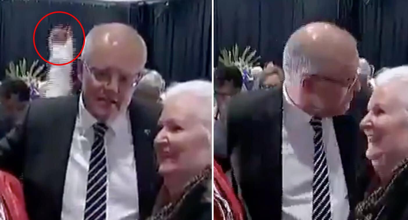 Prime Minister Scott Morrison hit with egg at function in Albury NSW