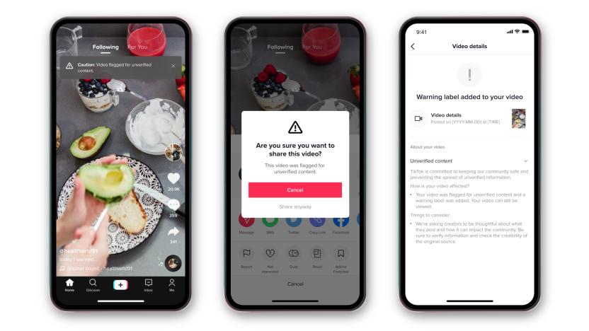 TikTok will now warn users before they share a video with content fact checkers are unable to verify.