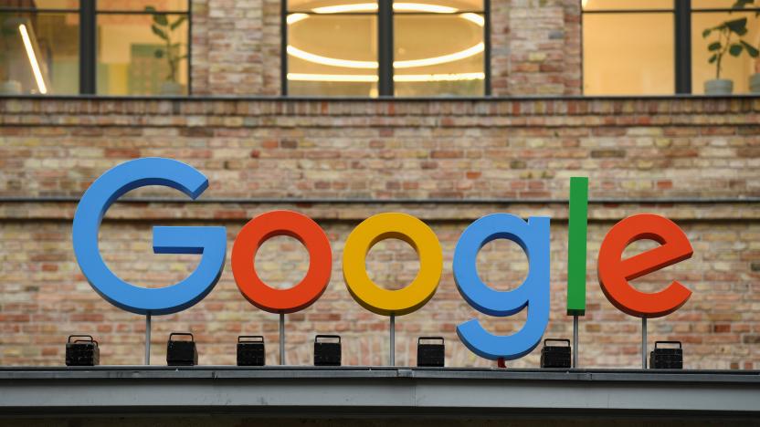 A view of a sign above the entrance of the Google office, ahead of presentation of the detailed investment plan for Germany, in Berlin, Germany, August 31, 2021.  REUTERS/Annegret Hilse