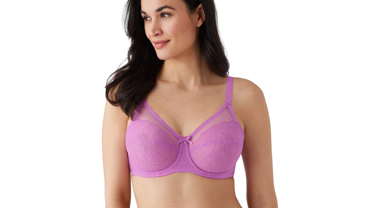 Mesh Contrast 1/2 Cup Underwire Bra Beige & Green - HER SENSES