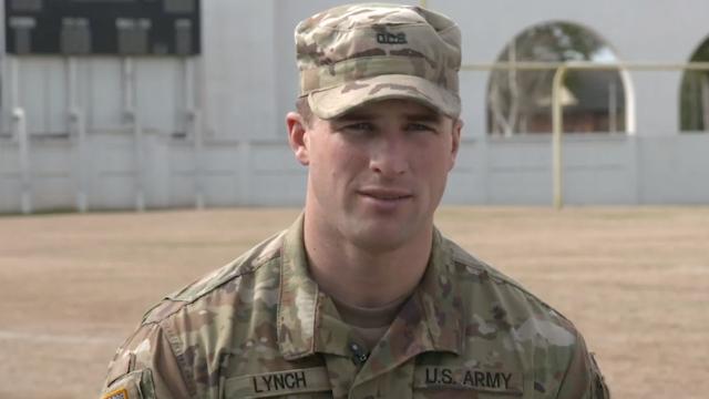 U.S. Army member has ties to Patriots, Rams