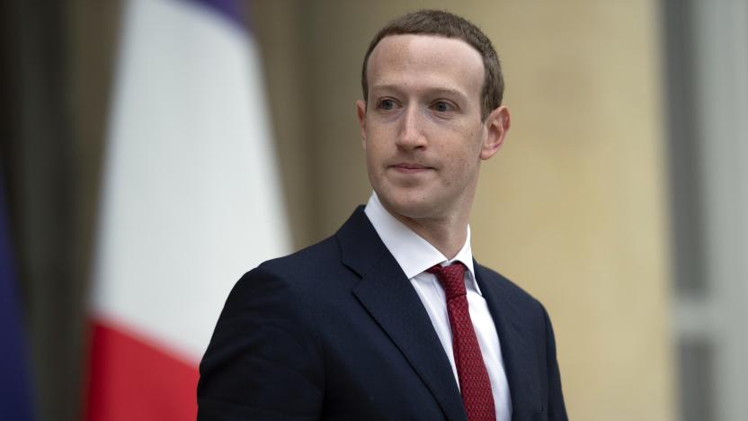 French President Emmanuel Receives Mark Zuckerberg, Chief Executive Officer And Founder Of Facebook Inc At Elysee Palace