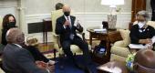 President Biden meets with key members of the Congressional Black Caucus. (AP)