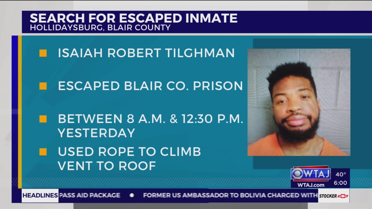 UPDATE: Man escapes from Blair County Prison, police say to call 911 if  spotted