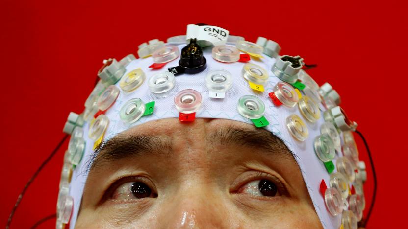 Hong Gi Kim of South Korea competes during the Brain-Computer Interface Race (BCI) at the Cybathlon Championships in Kloten, Switzerland October 8, 2016.  REUTERS/Arnd Wiegmann