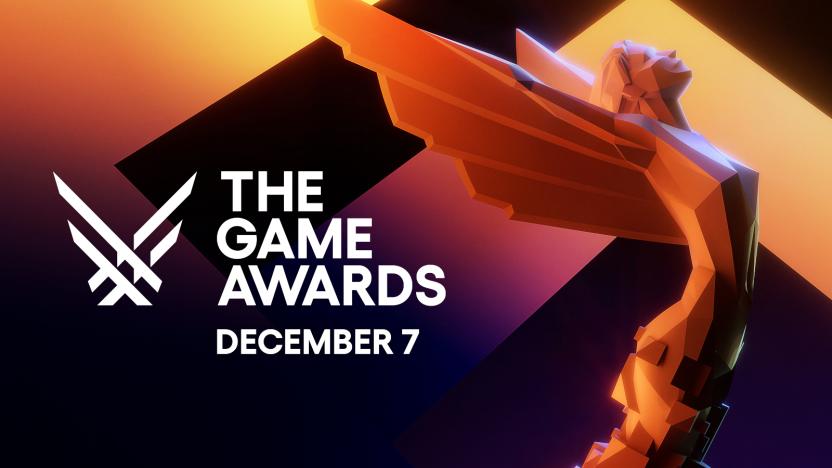 A 3D render of an award statue with The Game Awards branding and its December 7th show date.