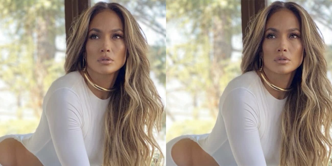 J.Lo proves that less is more in a tight-cut white dress