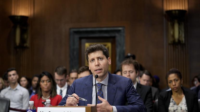 OpenAI CEO Sam Altman speaks before a Senate Judiciary Subcommittee on Privacy, Technology and the Law hearing on artificial intelligence, Tuesday, May 16, 2023, on Capitol Hill in Washington. (AP Photo/Patrick Semansky)