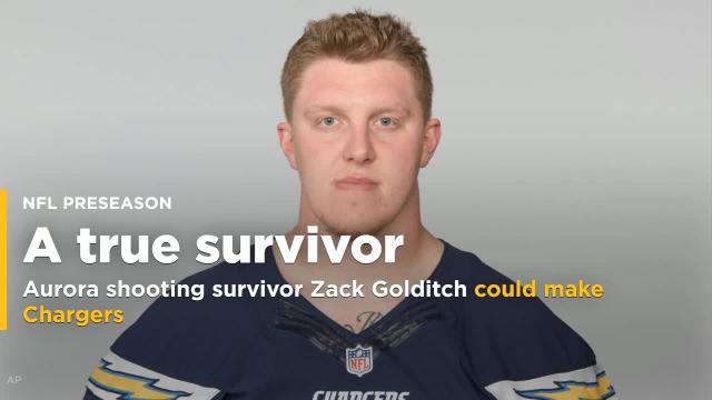 Zack Golditch, a survivor of the Aurora shooting, has a shot to make the Chargers roster