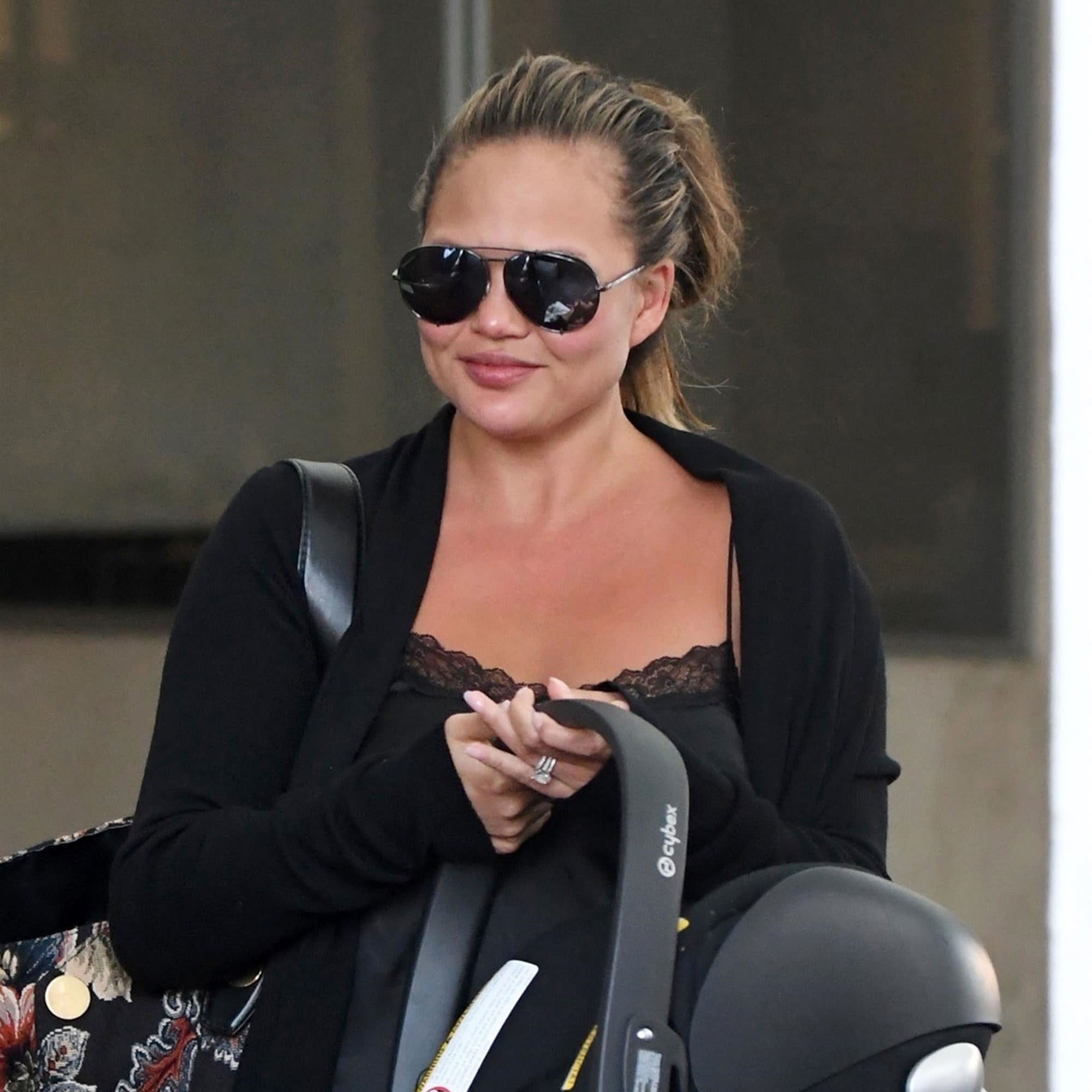 Chrissy Teigen Proves That Stylish New Mom Hair Is As Simple