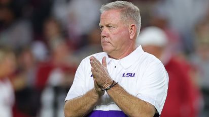 Getty Images - TUSCALOOSA, ALABAMA - NOVEMBER 04:  Head coach Brian Kelly of the LSU Tigers looks on prior to facing the Alabama Crimson Tide at Bryant-Denny Stadium on November 04, 2023 in Tuscaloosa, Alabama.  (Photo by Kevin C. Cox/Getty Images)