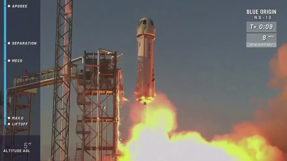 video of blue origin rocket landing