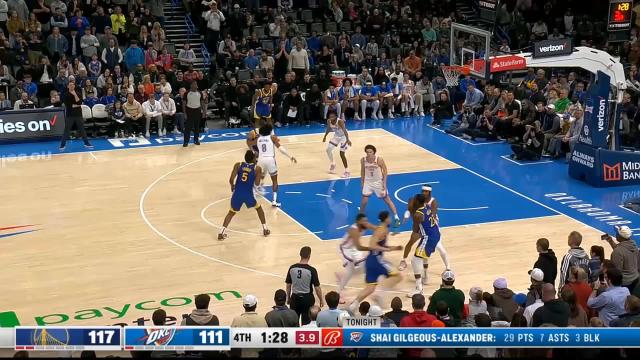 Klay Thompson with a dunk vs the Oklahoma City Thunder